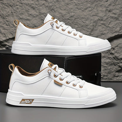 MANSSINO™ | Men's White Leather Low-Top Sneaker