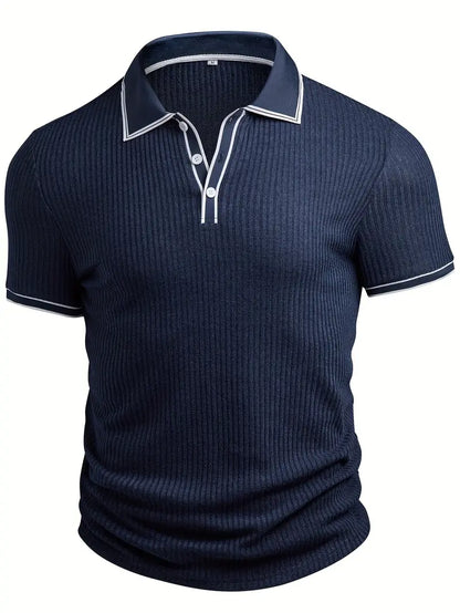 MONVIEL™ | Contrast-Trim Ribbed Polo