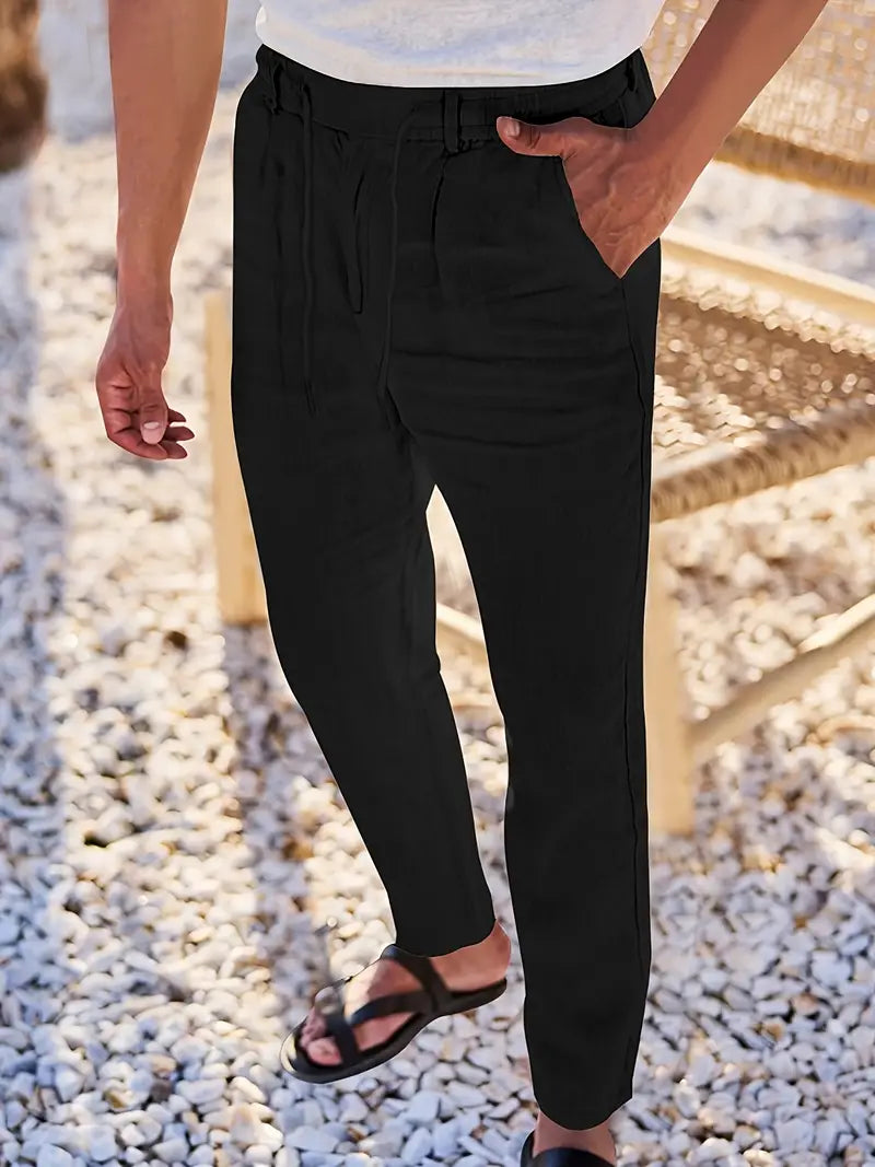 MANSSINO™ | Men's Wide-Leg Linen Drawstring Trousers