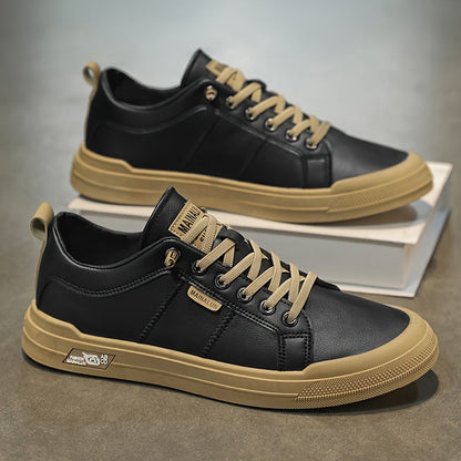 MANSSINO™ | Men's White Leather Low-Top Sneaker