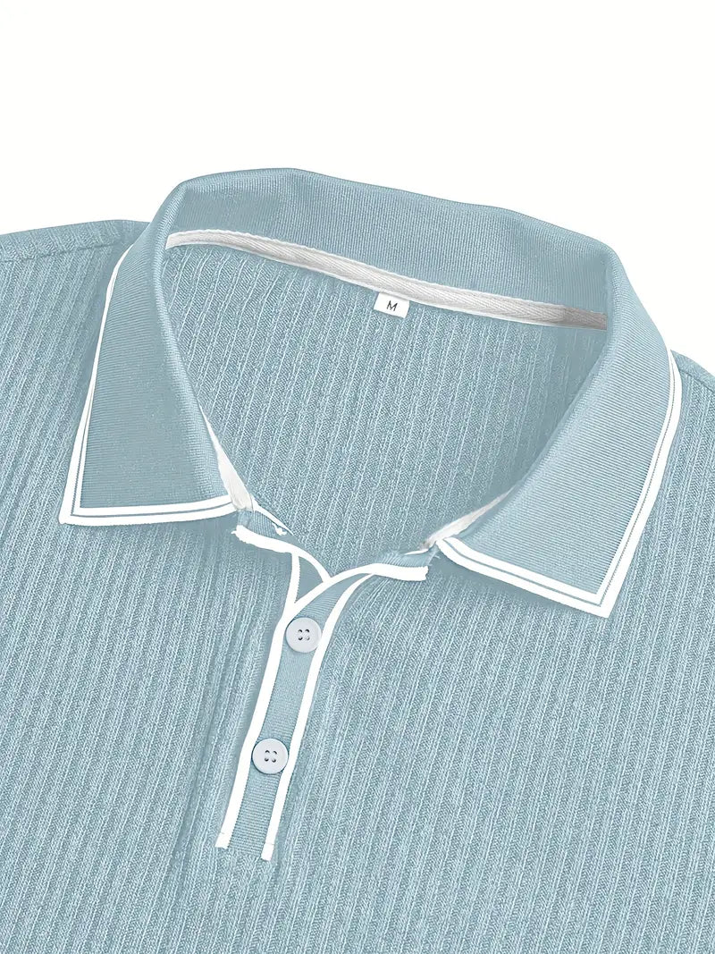MONVIEL™ | Contrast-Trim Ribbed Polo