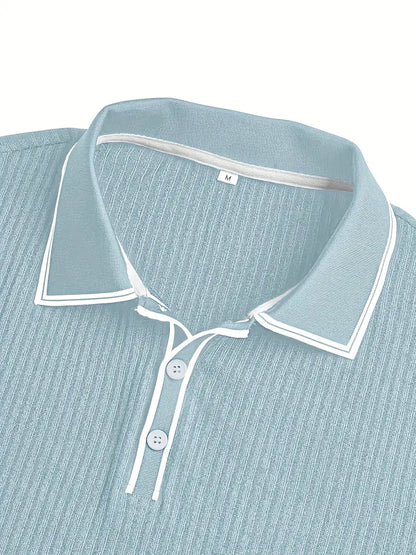 MONVIEL™ | Contrast-Trim Ribbed Polo