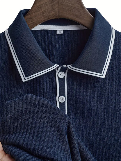 MONVIEL™ | Contrast-Trim Ribbed Polo