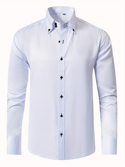 MONVIEL™ | Men's Satin-Finish Long-sleeve Shirt