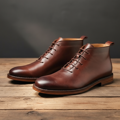 MANSSINO™ | Men's Full-Grain Leather Lace-Up Boot