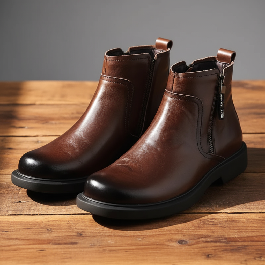 MANSSINO™ | Men's Cowhide Leather Zip Boot