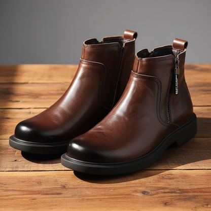 MANSSINO™ | Men's Cowhide Leather Zip Boot