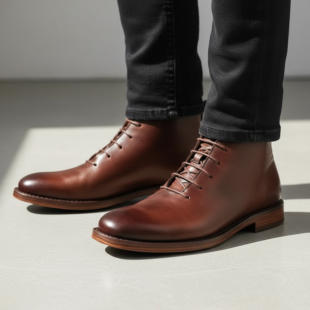 MANSSINO™ | Men's Full-Grain Leather Lace-Up Boot
