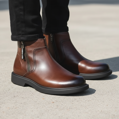 MANSSINO™ | Men's Side-Zip Leather Boots