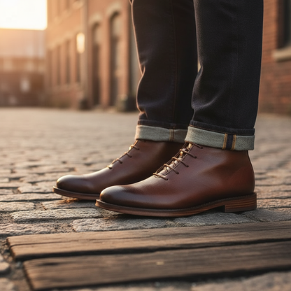 MANSSINO™ | Men's Full-Grain Leather Lace-Up Boot