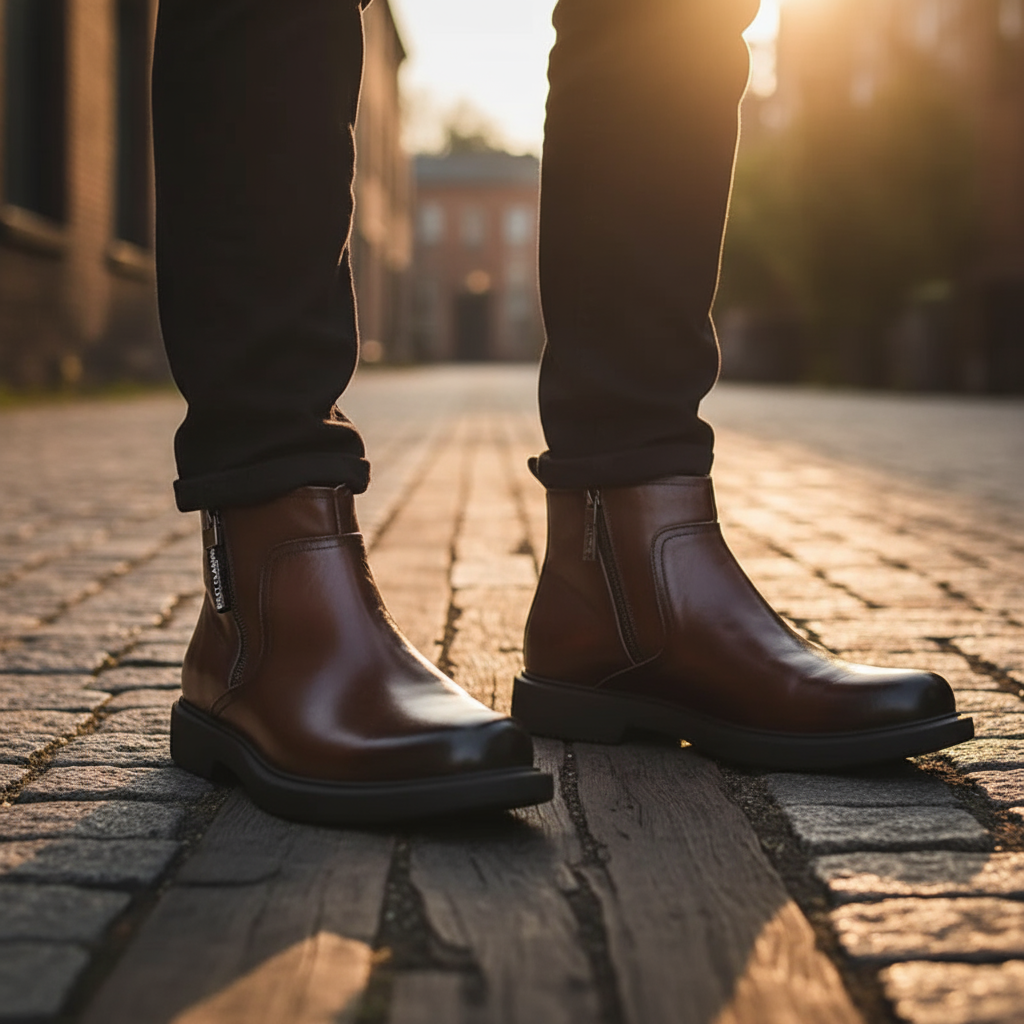 MANSSINO™ | Men's Side-Zip Leather Boots
