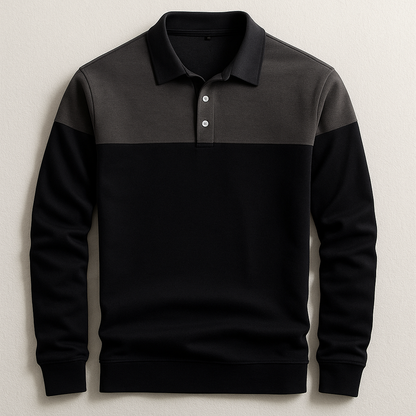 MANSSINO™ | Men's Long-Sleeve Contrast Collar Polo