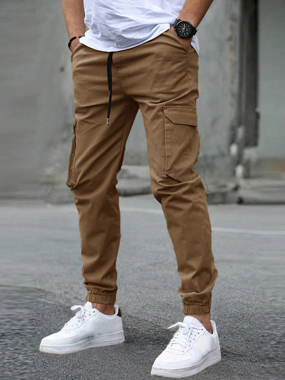 MONVIEL™ | Men's Cotton-Blend Elastic Waist Cargo Trousers