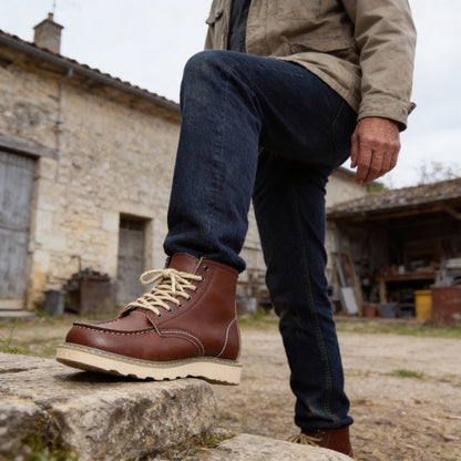 MANSSINO™ | Men's Moc-Toe Lace-Up Boot