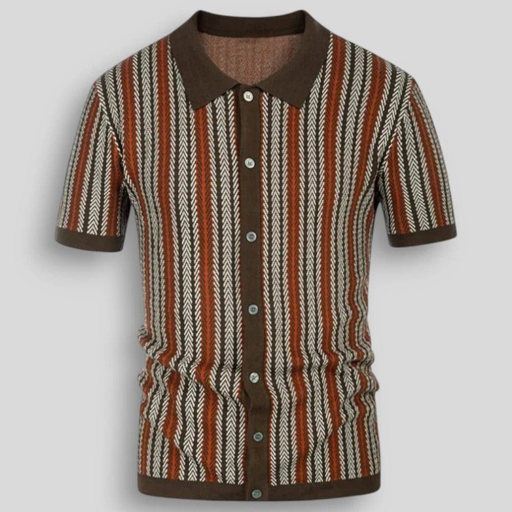 MONVIEL™ | Chevron Knit Button Polo