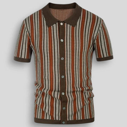 MONVIEL™ | Chevron Knit Button Polo