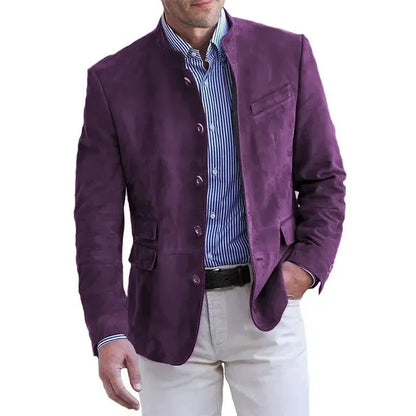 MANSSINO™ | Stand-Collar Suede Blazer