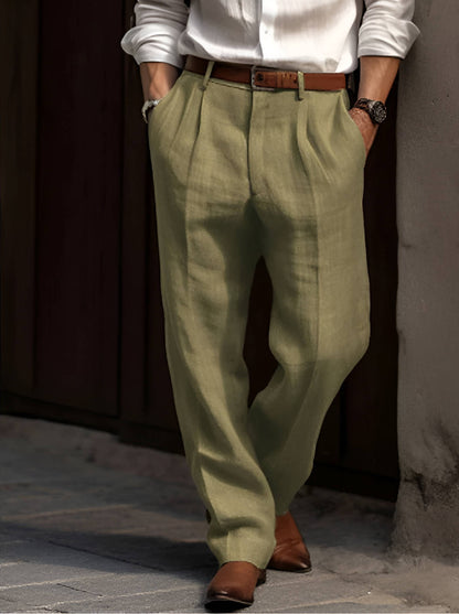 LAURENT MONACO | PANTALON PLISSÉ EN LIN POUR HOMME