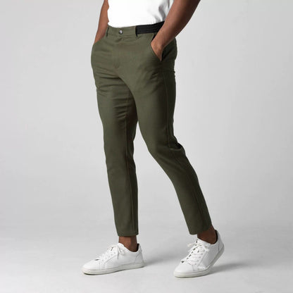 MANSSINO™ | Men's Tapered Stretch Chinos with Elastic Waistband