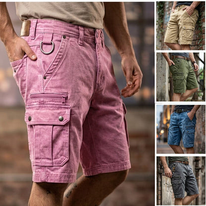 MANSSINO™ | Men's Washed Denim Cargo Shorts