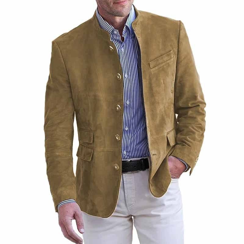 MANSSINO™ | Stand-Collar Suede Blazer