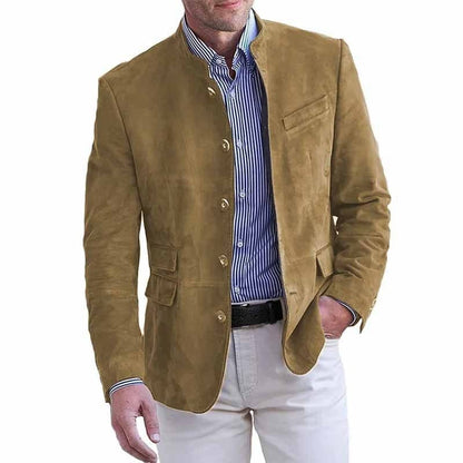 MANSSINO™ | Stand-Collar Suede Blazer