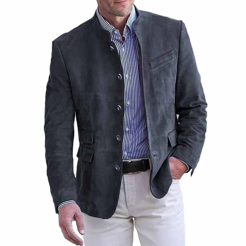 MANSSINO™ | Stand-Collar Suede Blazer