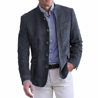 MANSSINO™ | Stand-Collar Suede Blazer