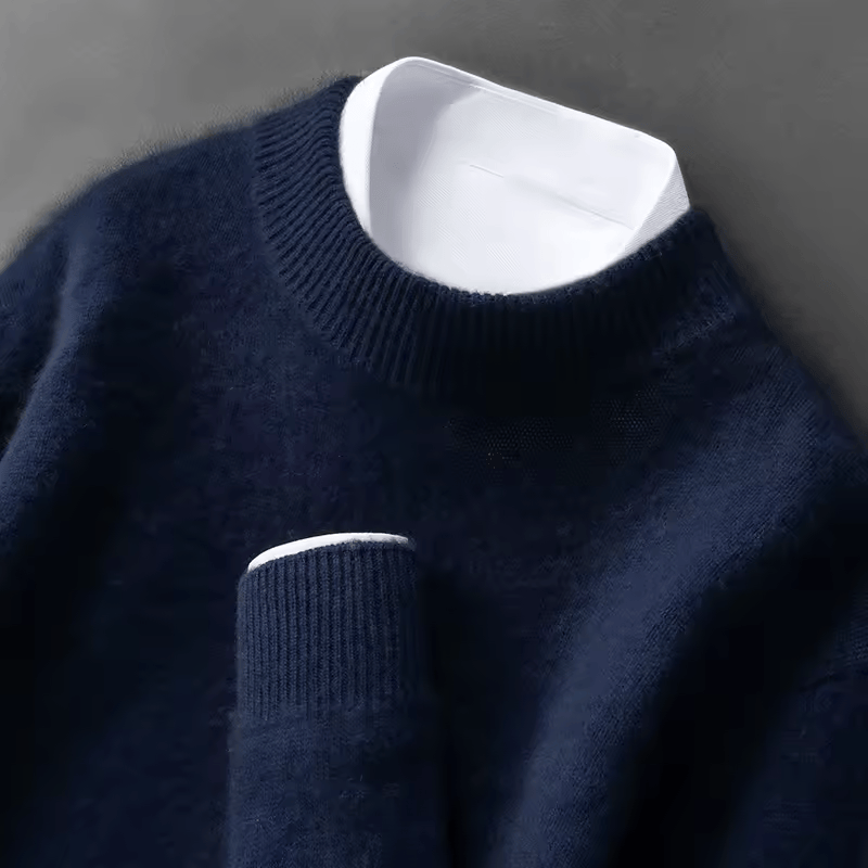 MANSSINO™ | Men's Fine Knit Mock-Neck Pullover
