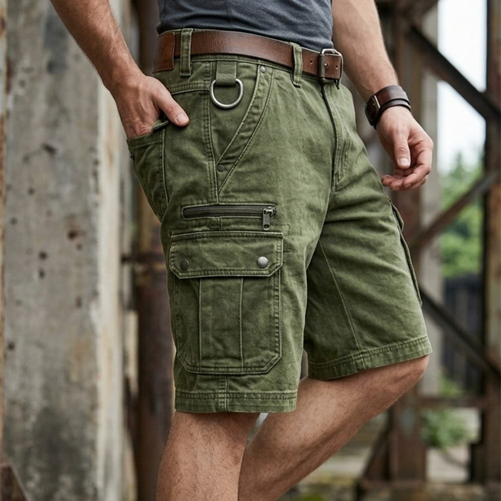 MANSSINO™ | Men's Washed Denim Cargo Shorts