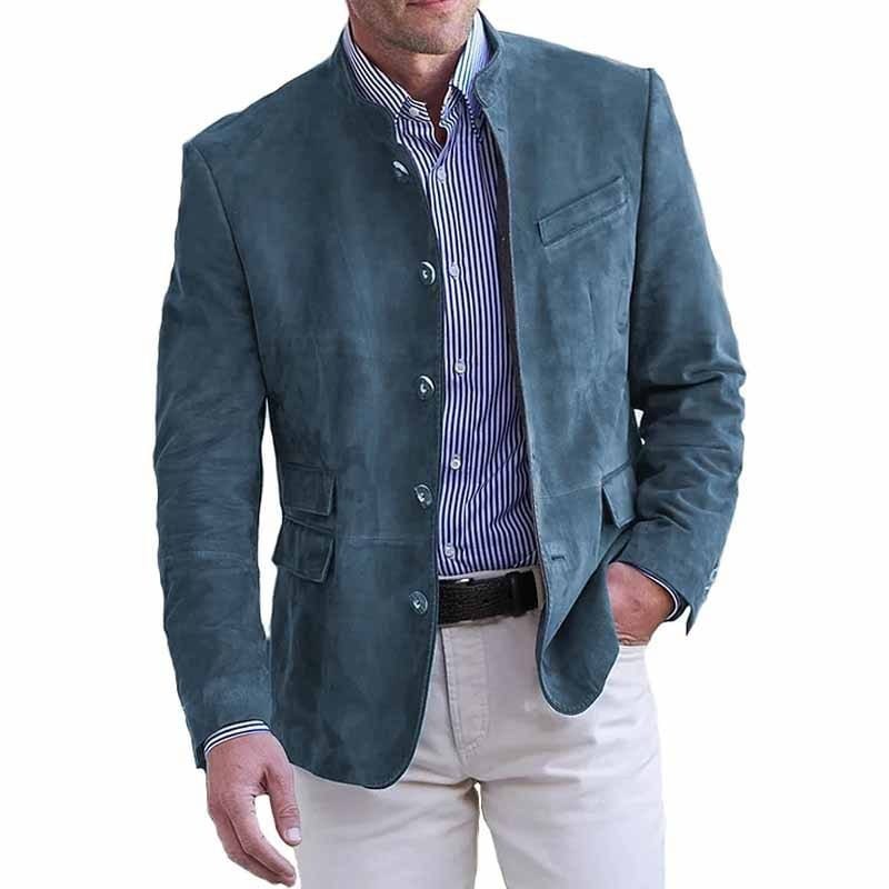 MANSSINO™ | Stand-Collar Suede Blazer