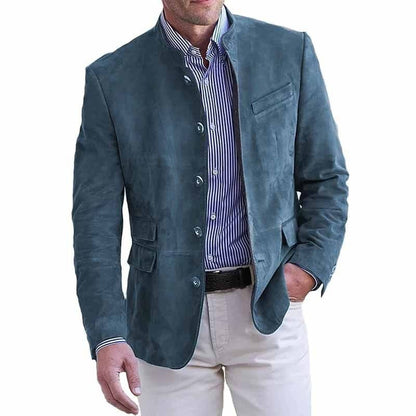 MANSSINO™ | Stand-Collar Suede Blazer
