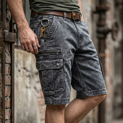 MANSSINO™ | Men's Washed Denim Cargo Shorts