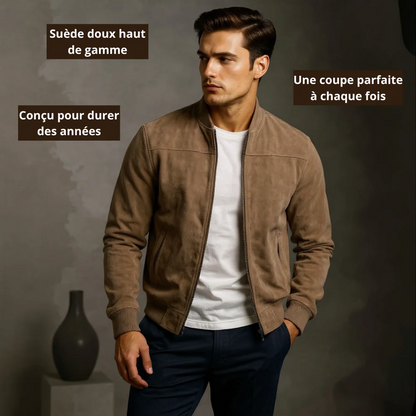 LAURENT MONACO | VESTE BOMBER EN CUIR SUEDE HOMME