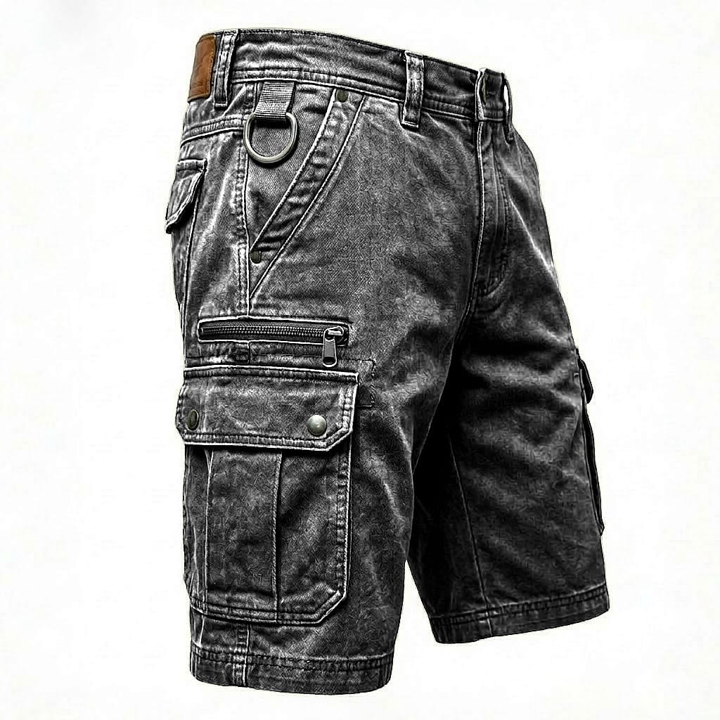 MANSSINO™ | Men's Washed Denim Cargo Shorts
