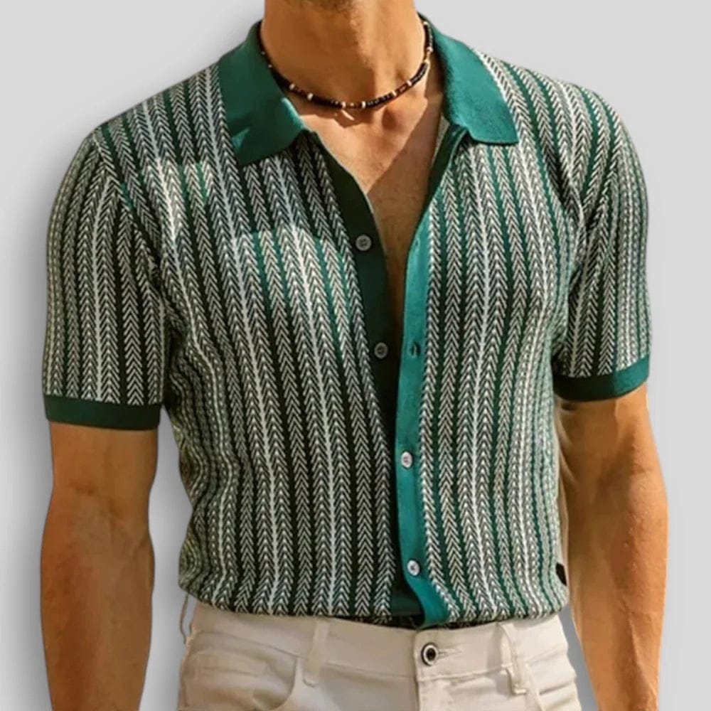 MONVIEL™ | Chevron Knit Button Polo