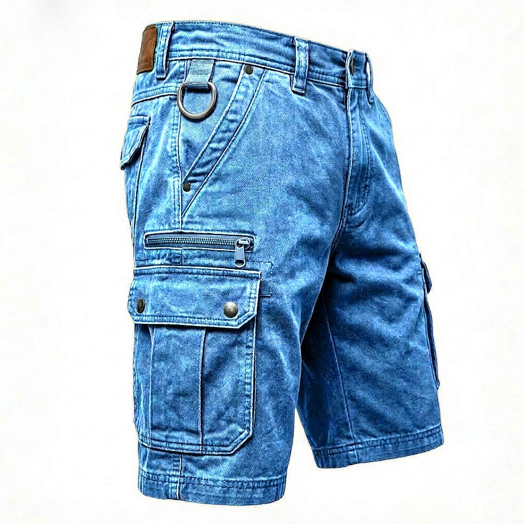 MANSSINO™ | Men's Washed Denim Cargo Shorts