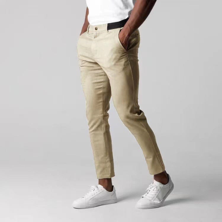 MANSSINO™ | Men's Tapered Stretch Chinos with Elastic Waistband