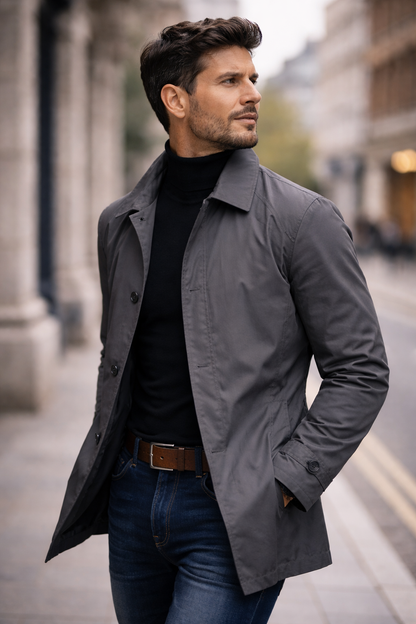 MANSSINO™ | Quilted-Lined Button Coat