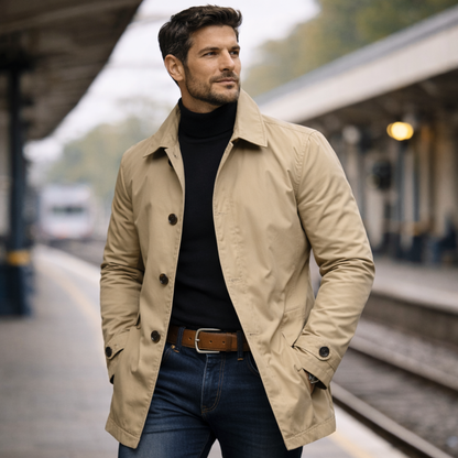 MANSSINO™ | Quilted-Lined Button Coat