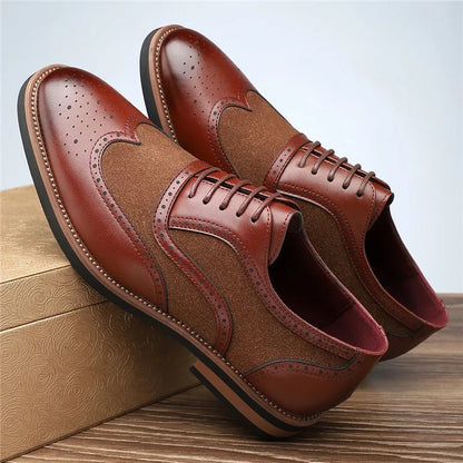 MANSSINO™ | Men's Leather Suede Wingtip Brogue