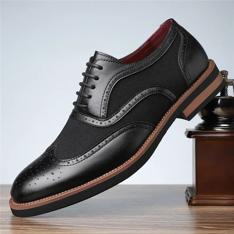 MANSSINO™ | Men's Leather Suede Wingtip Brogue