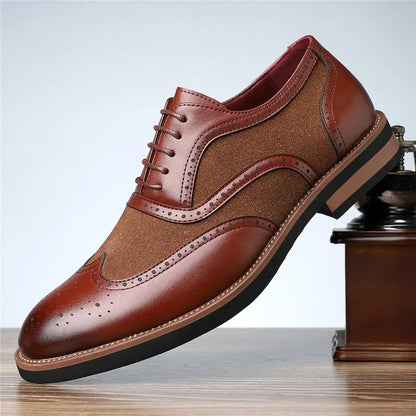 MANSSINO™ | Men's Leather Suede Wingtip Brogue