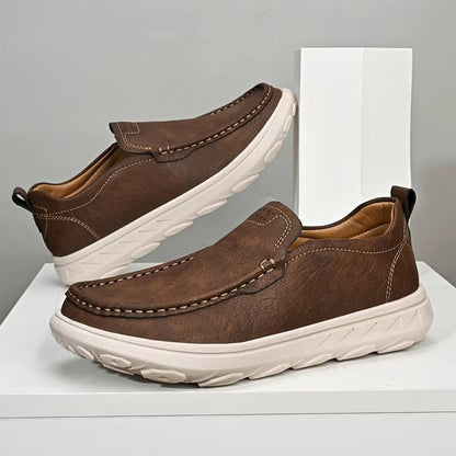 MANSSINO™ | Men's Textured Leather Slip-On with EVA Sole