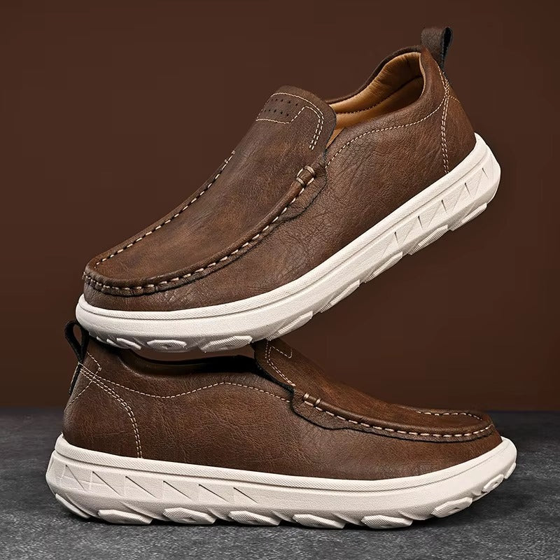 MANSSINO™ | Men's Textured Leather Slip-On with EVA Sole