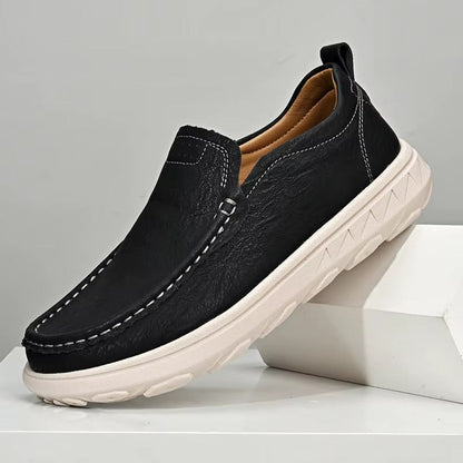 MANSSINO™ | Men's Textured Leather Slip-On with EVA Sole