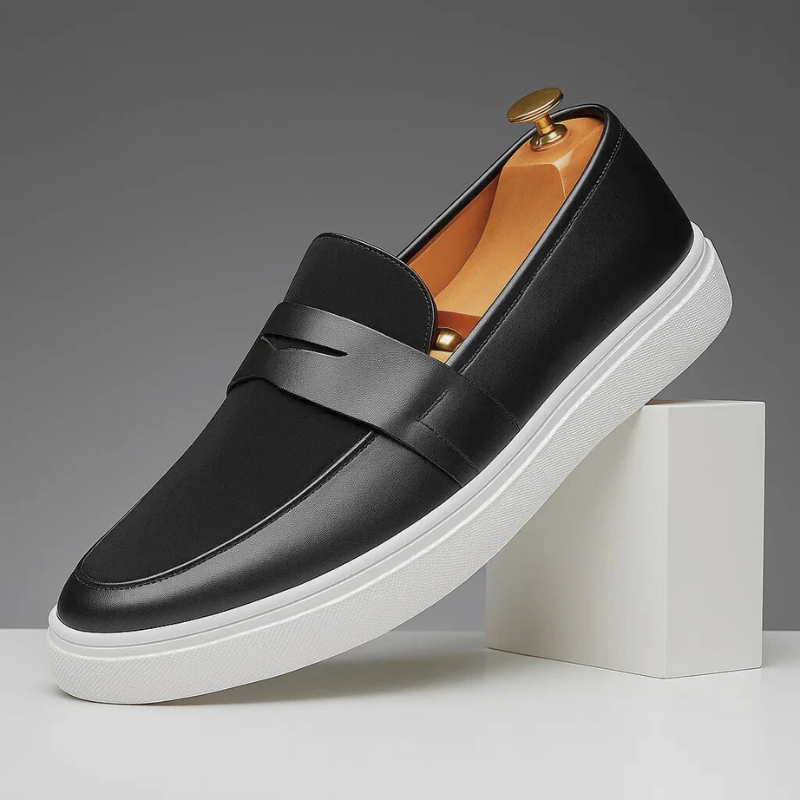 MANSSINO™ | Men's Leather Penny Loafer with Platform Sole
