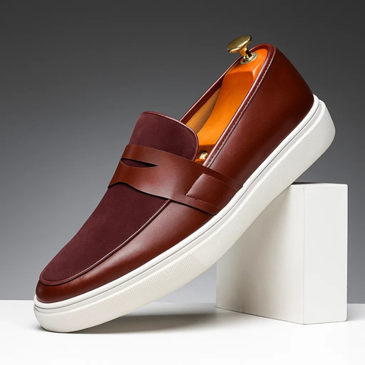 MANSSINO™ | Men's Leather Penny Loafer with Platform Sole