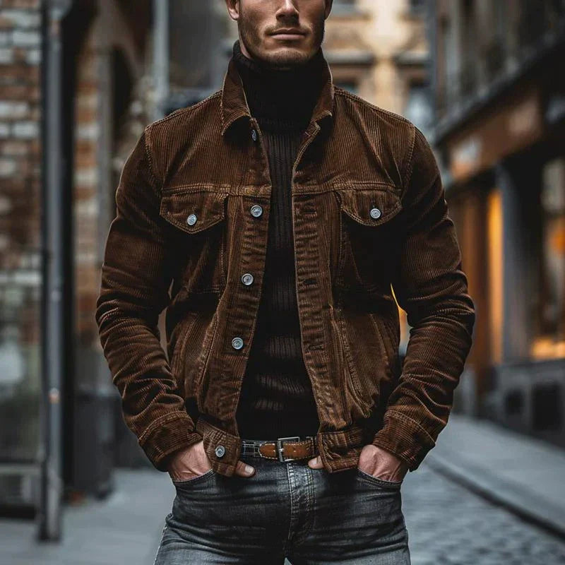 LAURENT MONACO | VESTE EN VELOURS CÔTELÉ RÉTRO POUR HOMME
