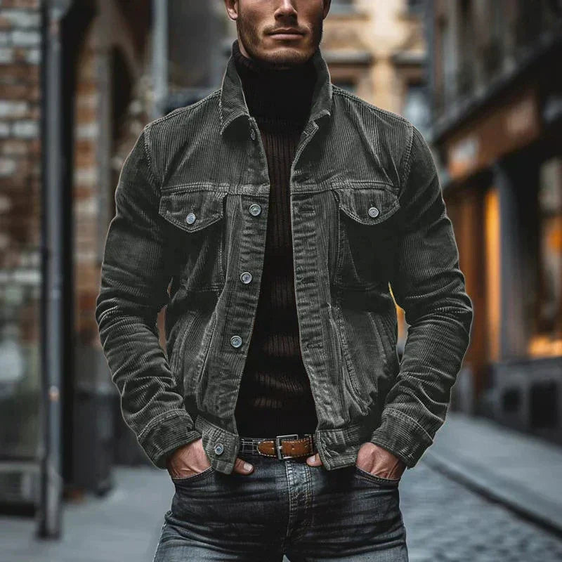 LAURENT MONACO | VESTE EN VELOURS CÔTELÉ RÉTRO POUR HOMME